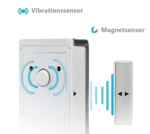 Fensteralarm mit Magnet und Vibrationssensor